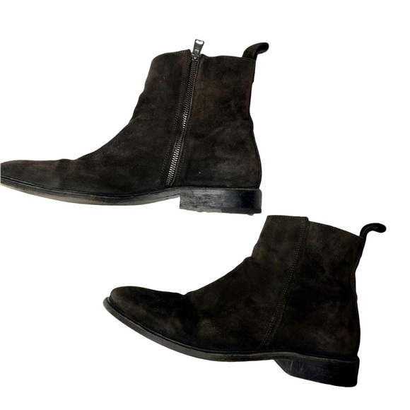 All Saints Suede Ankle Boots Chocolate Brown 46 - Picture 2 of 12